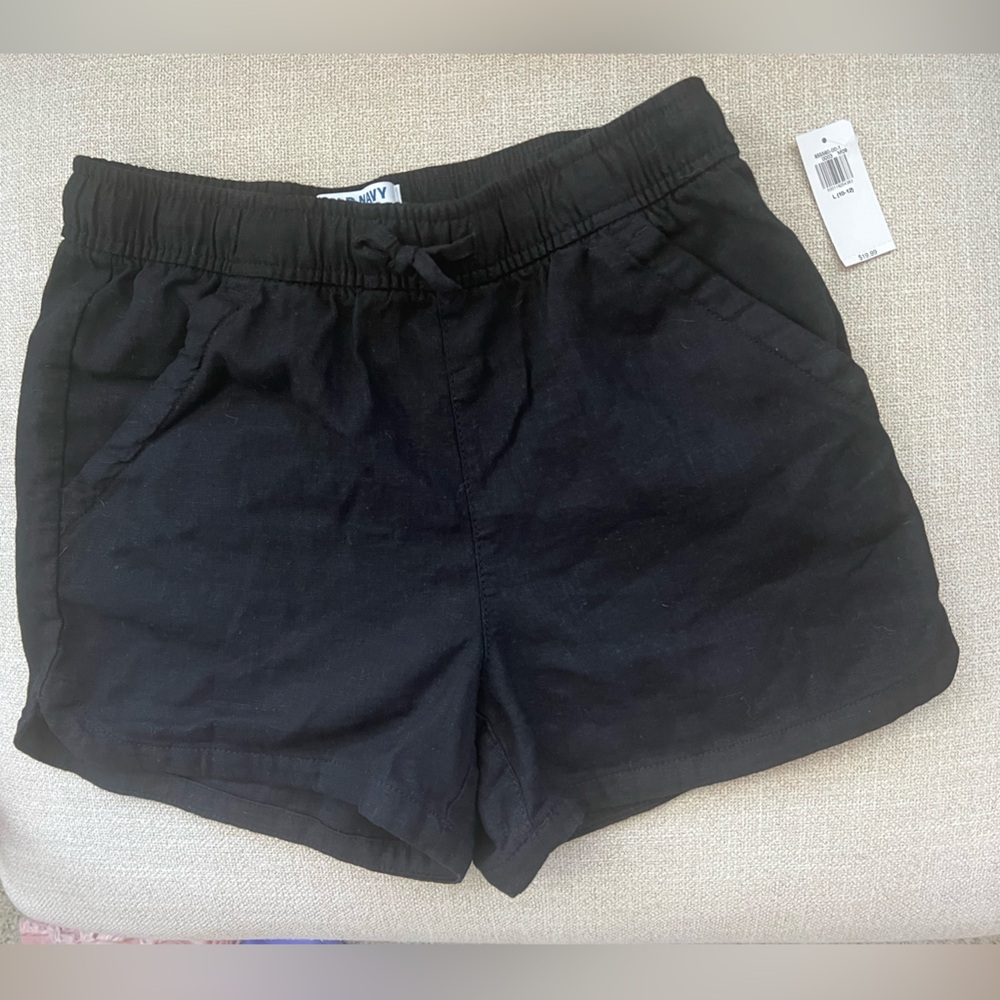 Old Navy Black Linen Drawstring Shorts! NWT (Girls)